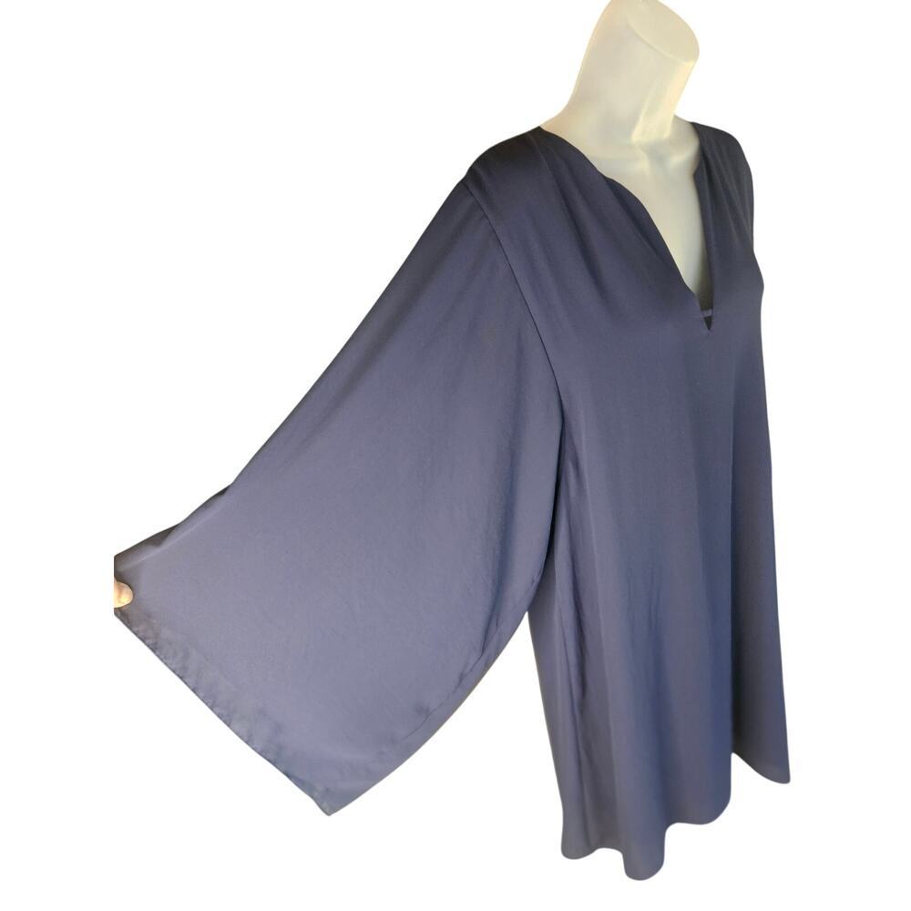 Elaine Turner Navy Caftan Dress V Neck Layered Flowy Lined Sz S - Picture 6 of 12